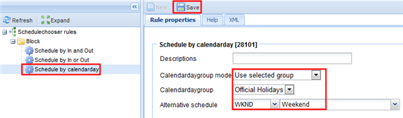 Schedule chooser via calendarday_English