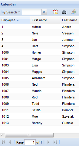 Selection list in calendar_English
