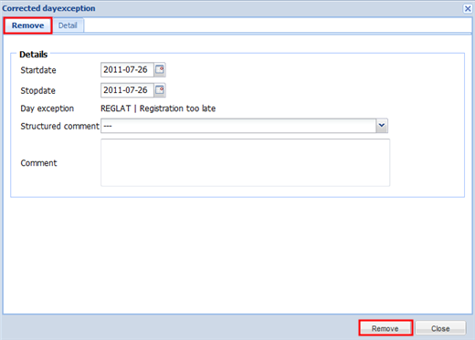 Day exception delete_English