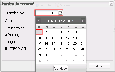 Date workplan cyclus point